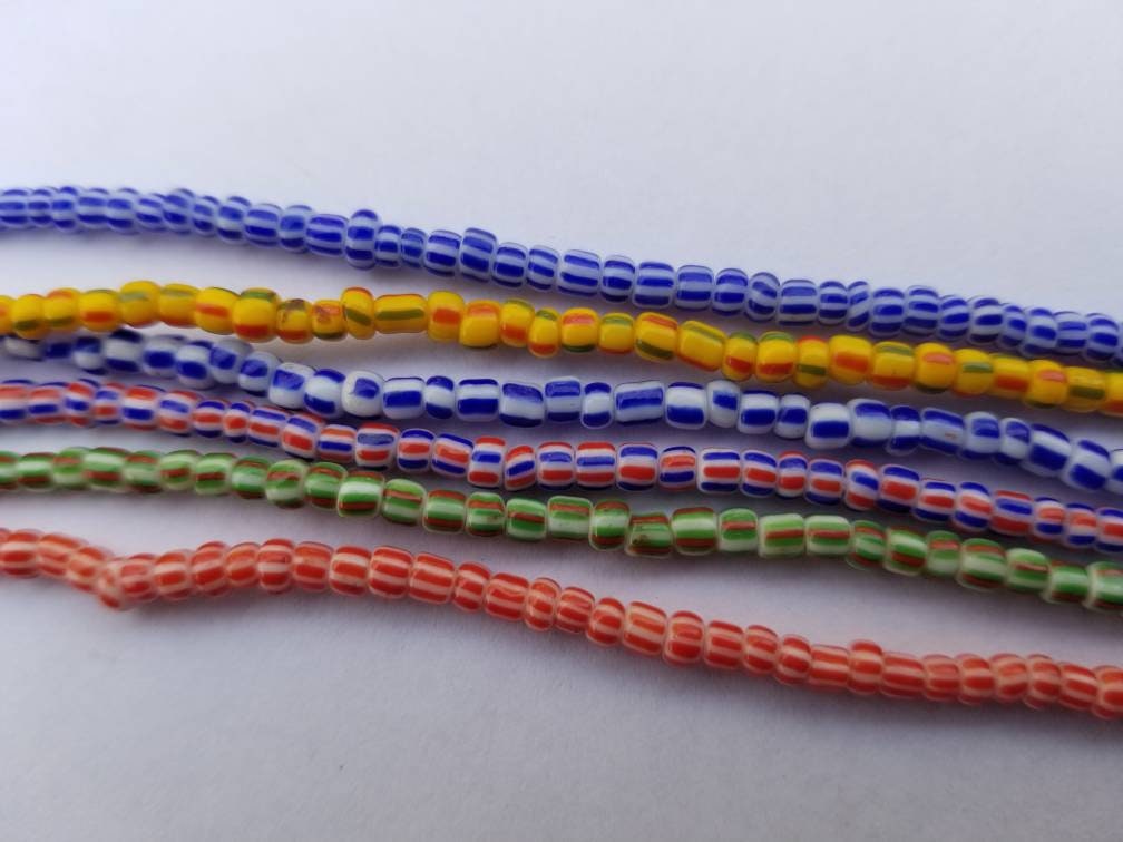 small Ghana Waist Beads, Ghana Seed Beads