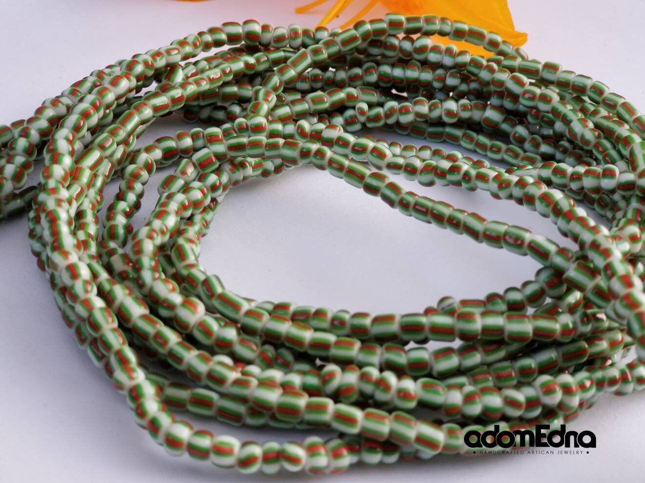 small Ghana Waist Beads, Ghana Seed Beads