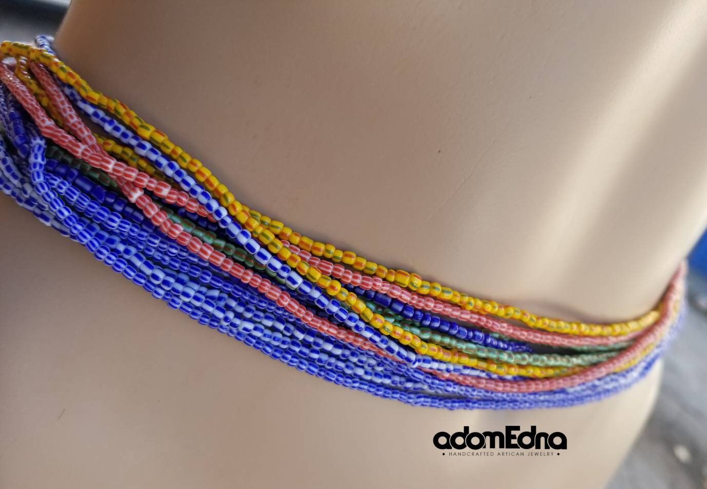 small Ghana Waist Beads, Ghana Seed Beads