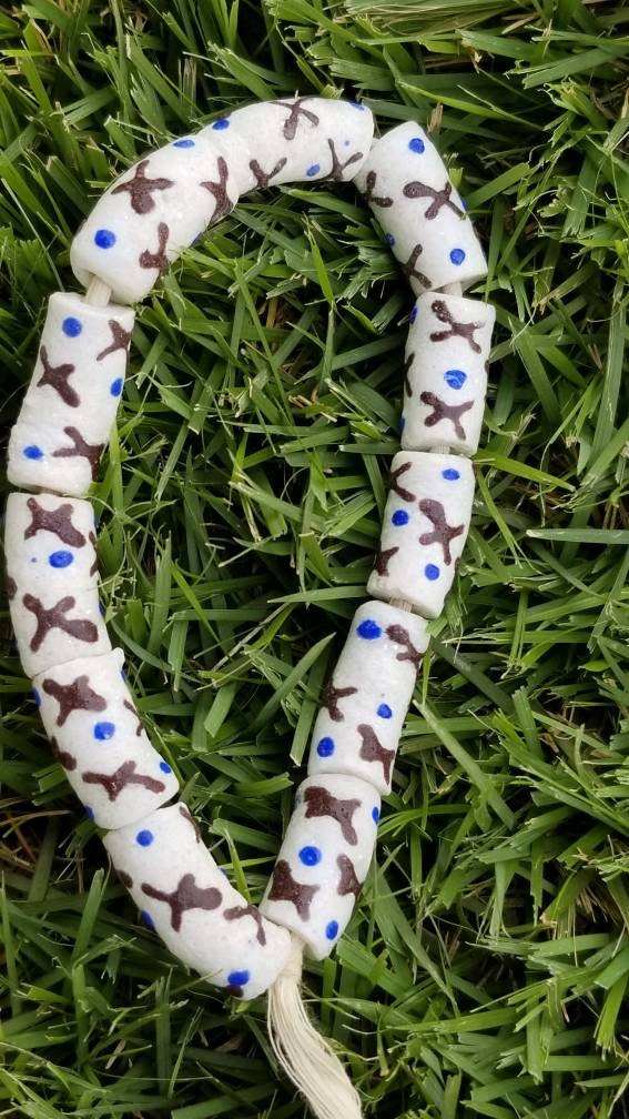 White Krobo Powdered Glass Beads