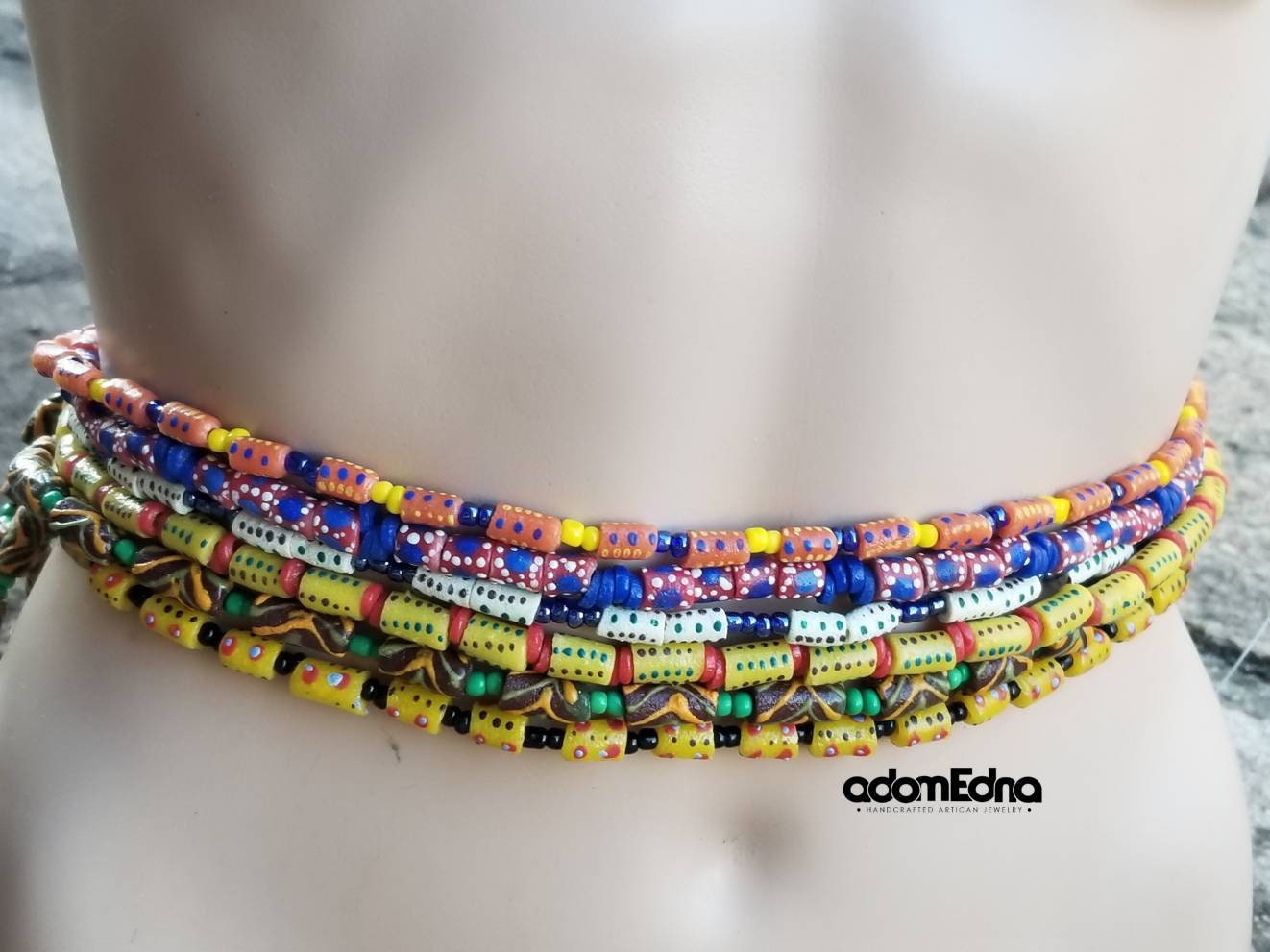 Krobo Glass Waist Beads, African Waist Beads, Belly Chain