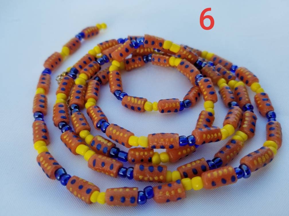 Krobo Glass Waist Beads, African Waist Beads, Belly Chain