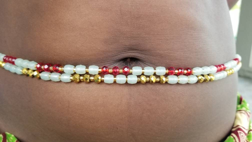 Crystal Waist Beads, Cute Belly Beads, Belly Chain