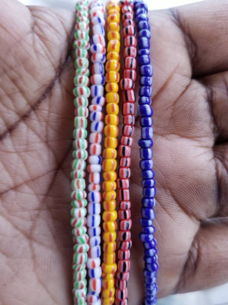 small Ghana Waist Beads, Ghana Seed Beads