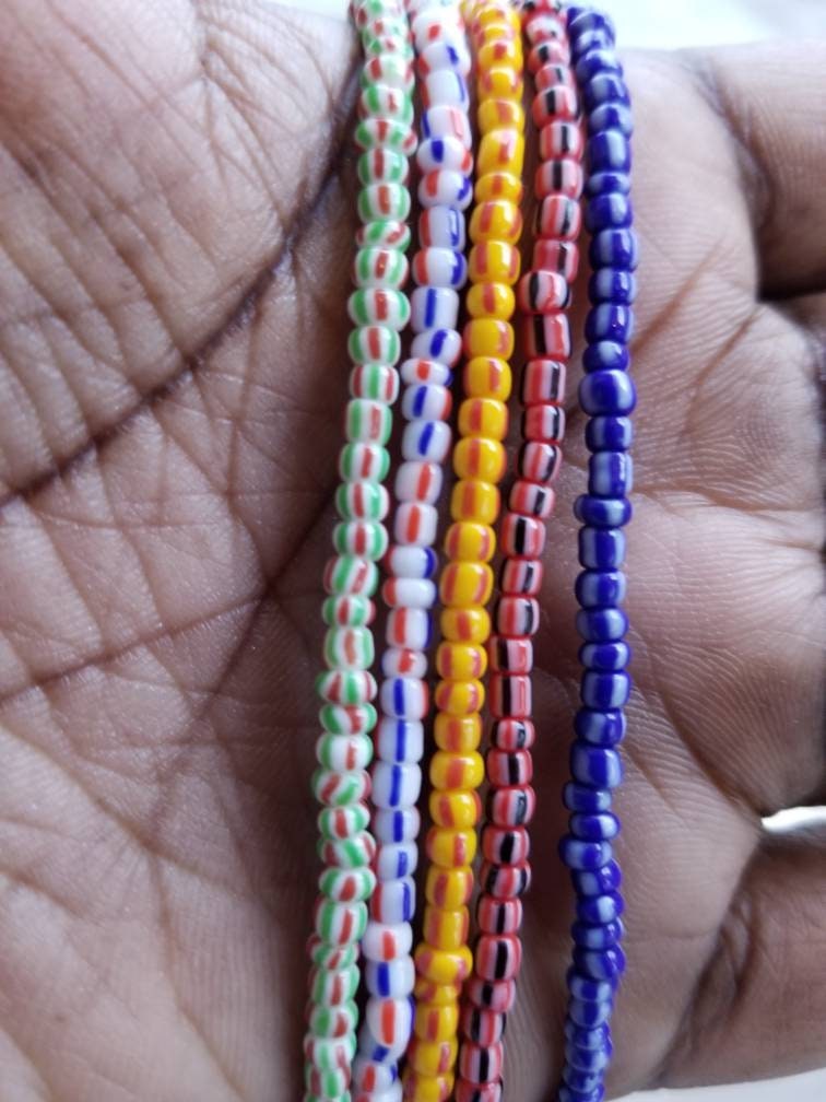 small Ghana Waist Beads, Ghana Seed Beads