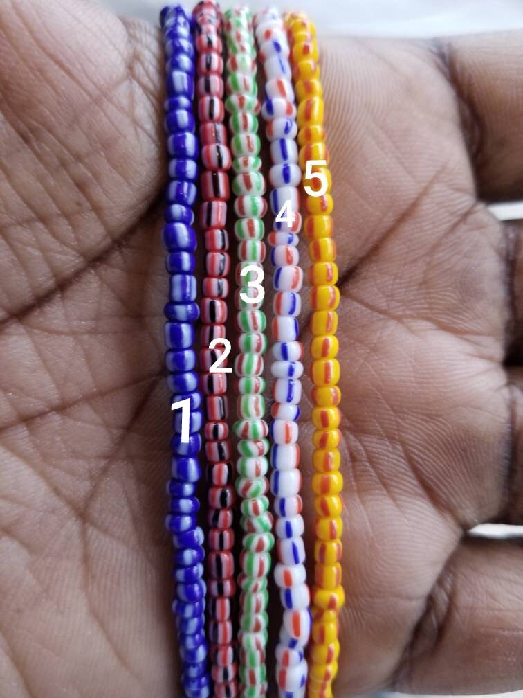 small Ghana Waist Beads, Ghana Seed Beads