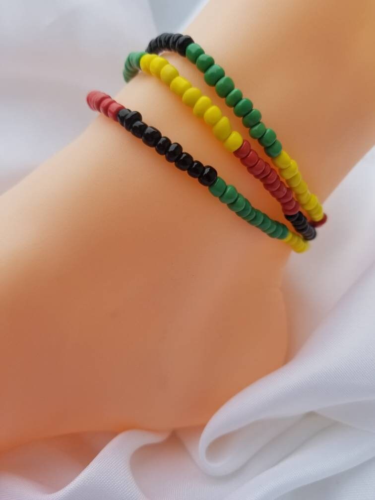 African Colored Anklet, Beaded Anklet, Boho Anklet