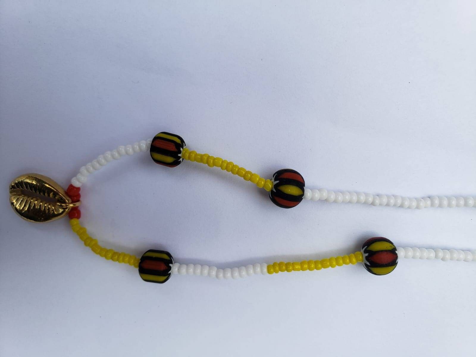 Cowrie African Waist Beads, Beaded Belly Chain