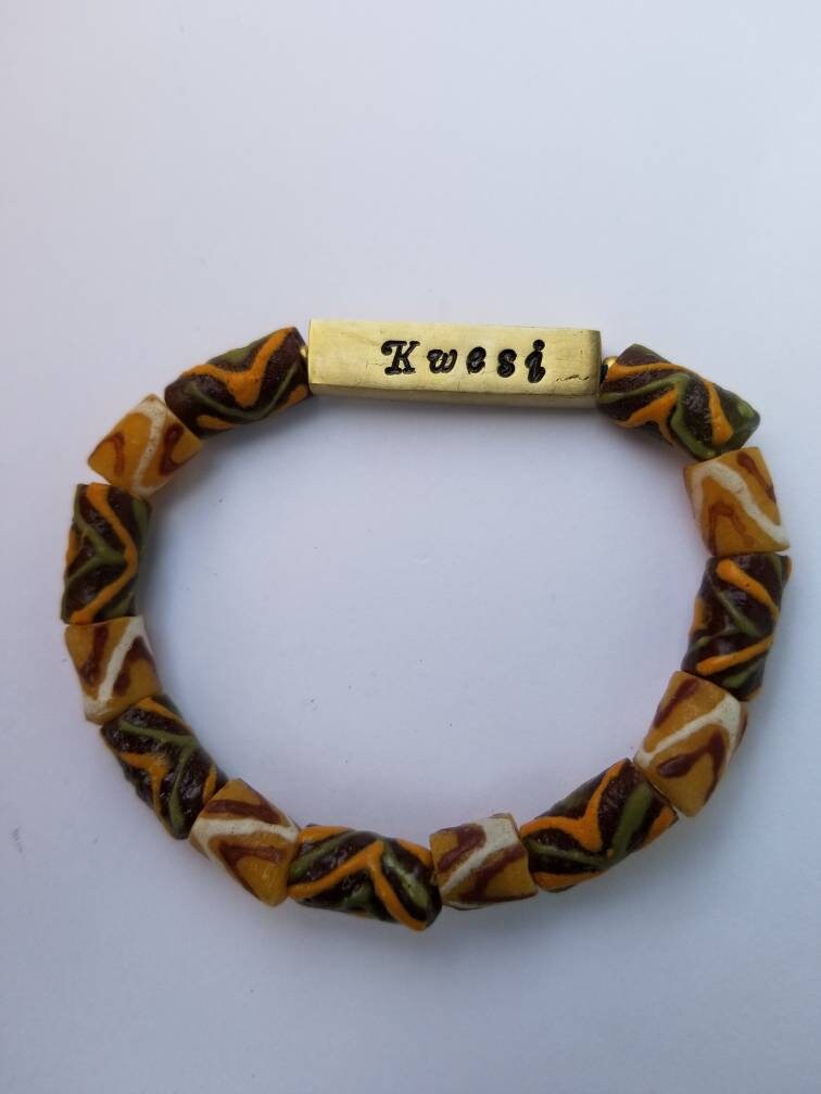 Ghana Bracelet, Men Personalized Bracelet, African Name Bracelet