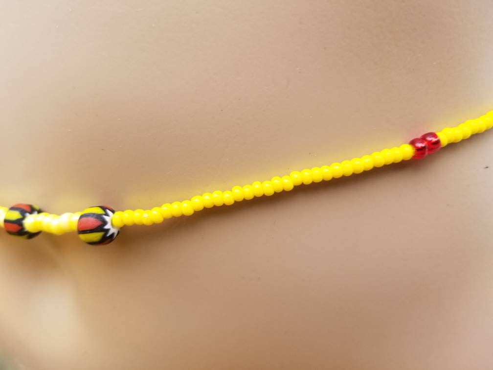 Yellow Moon and Sun Brass Waist Beads, African Waist Beads, Belly Chain with Clasp