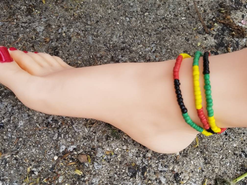 African Colored Anklet, Beaded Anklet, Boho Anklet