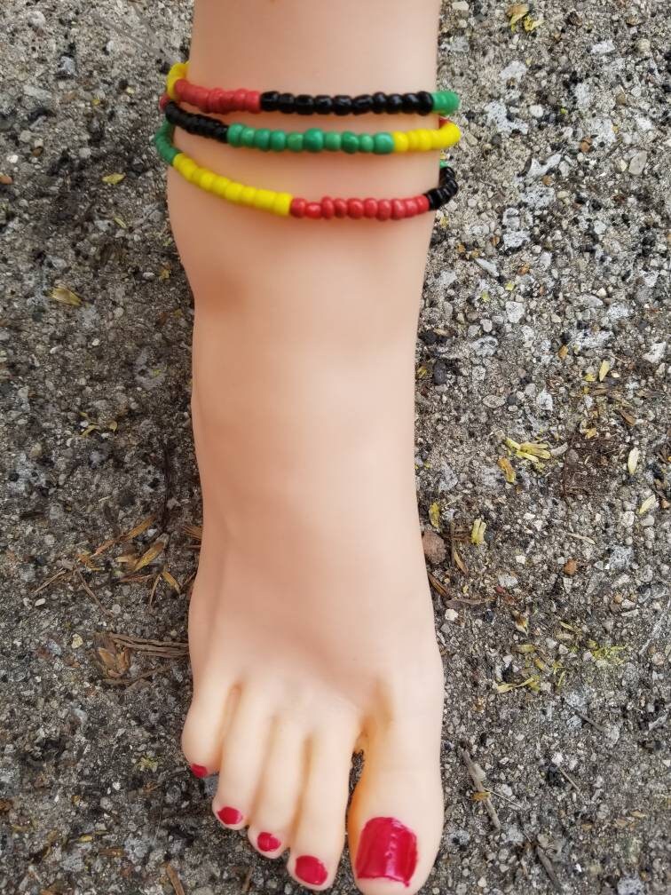 African Colored Anklet, Beaded Anklet, Boho Anklet