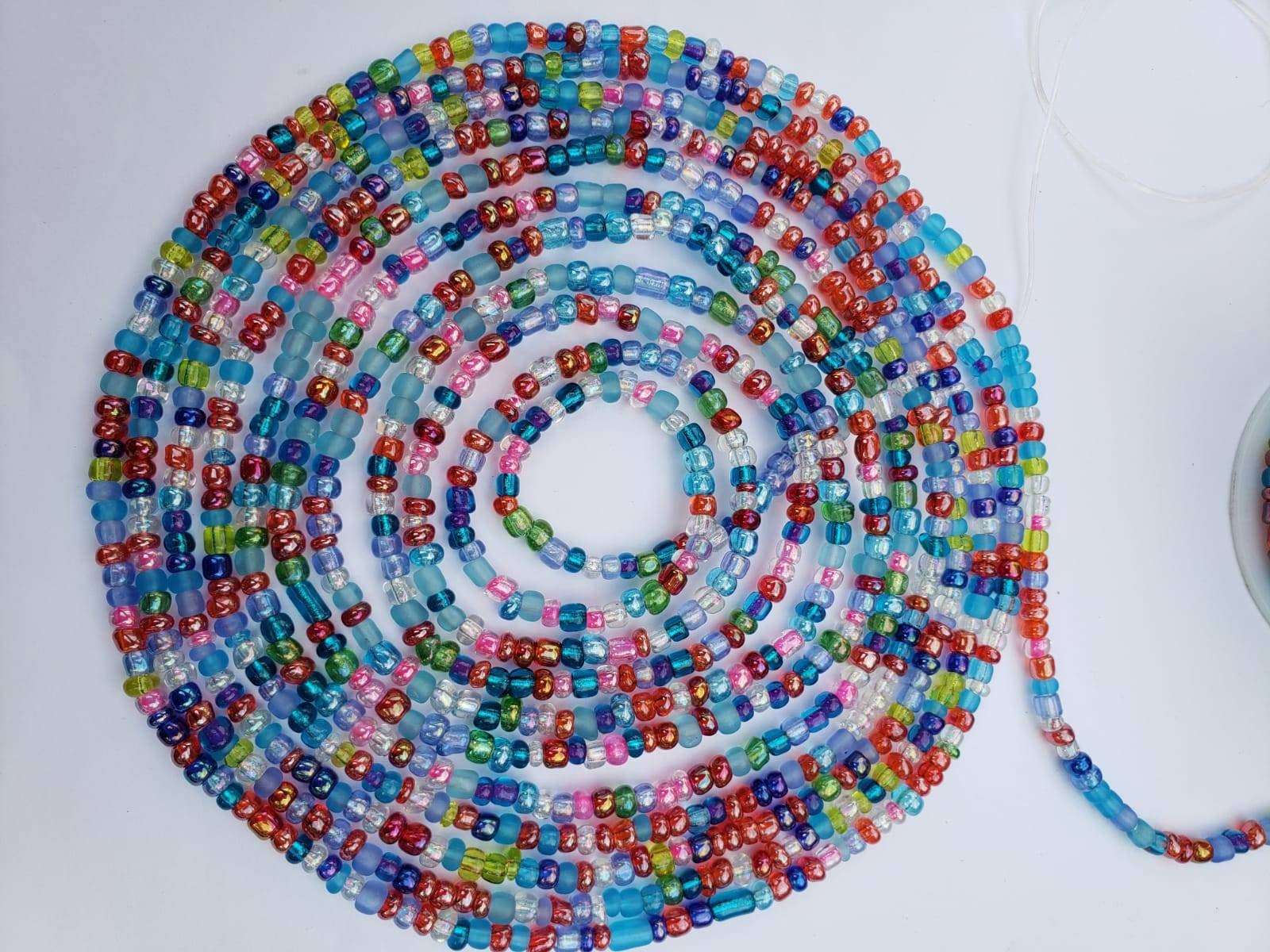 Plus Size Mix Waist Beads, Stretch Waist Beads, Tie on , Clasp Wiast Beads