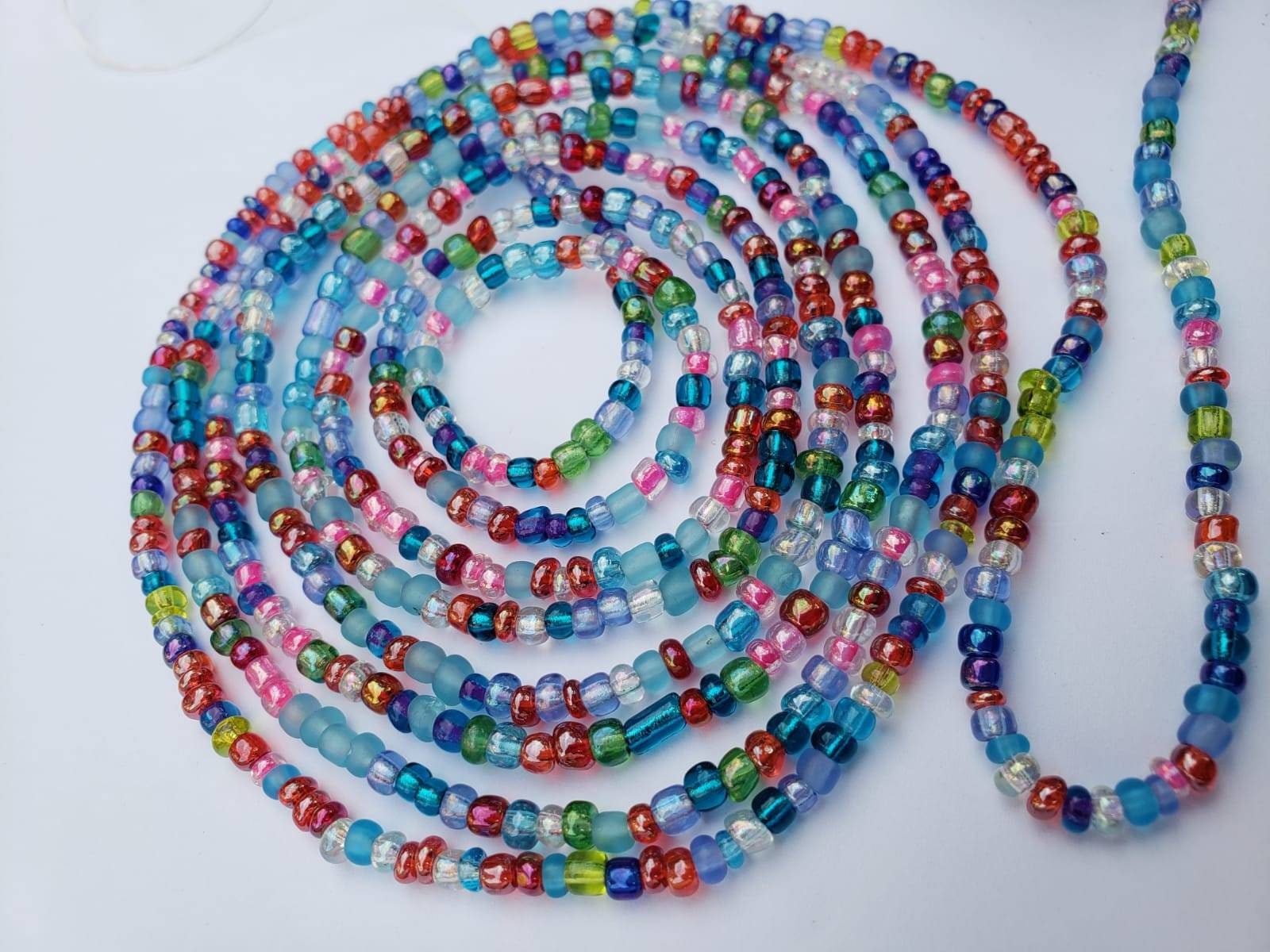 Plus Size Mix Waist Beads, Stretch Waist Beads, Tie on , Clasp Wiast Beads