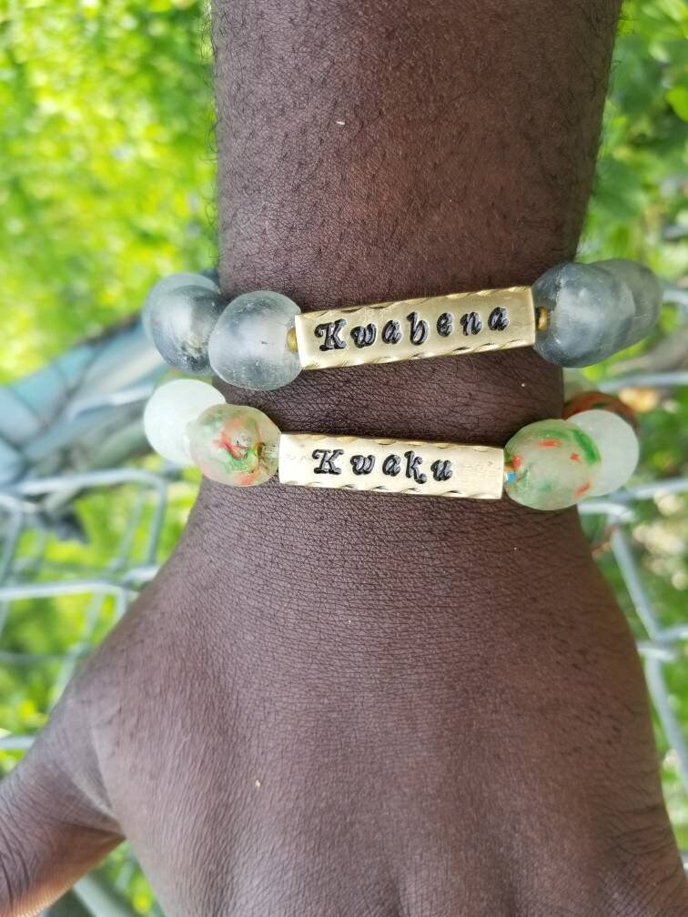 Ghana Bracelet, Men Personalized Bracelet, African Name Bracelet