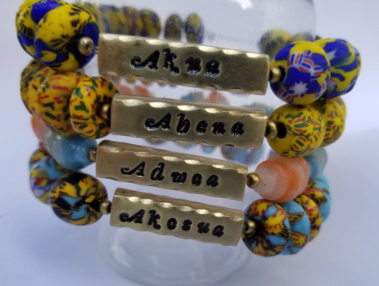 Women Bracelet, Akan Name Jewelry, Brass Bracelet