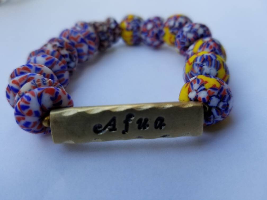 Women Bracelet, Akan Name Jewelry, Brass Bracelet