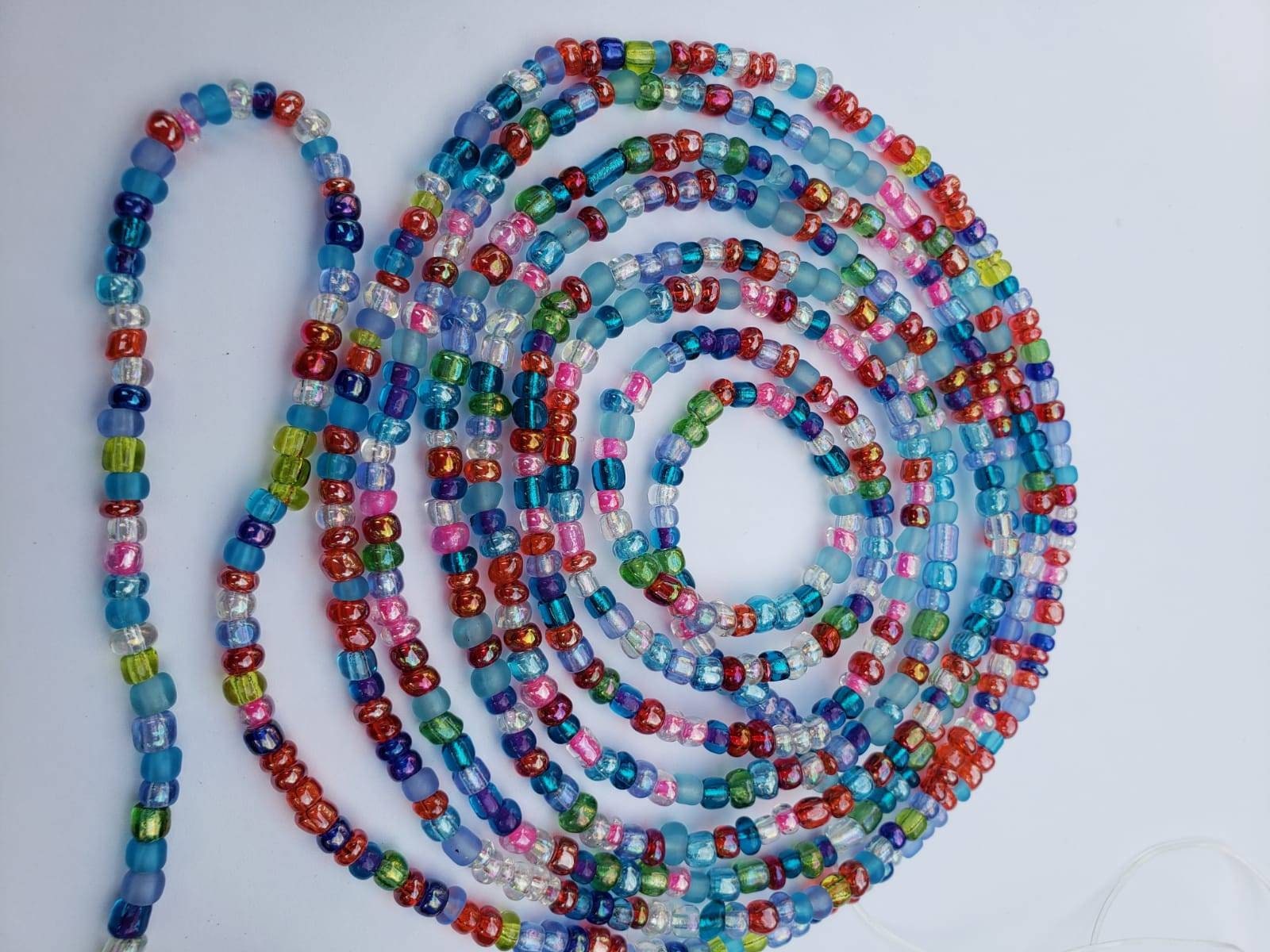 Plus Size Mix Waist Beads, Stretch Waist Beads, Tie on , Clasp Wiast Beads