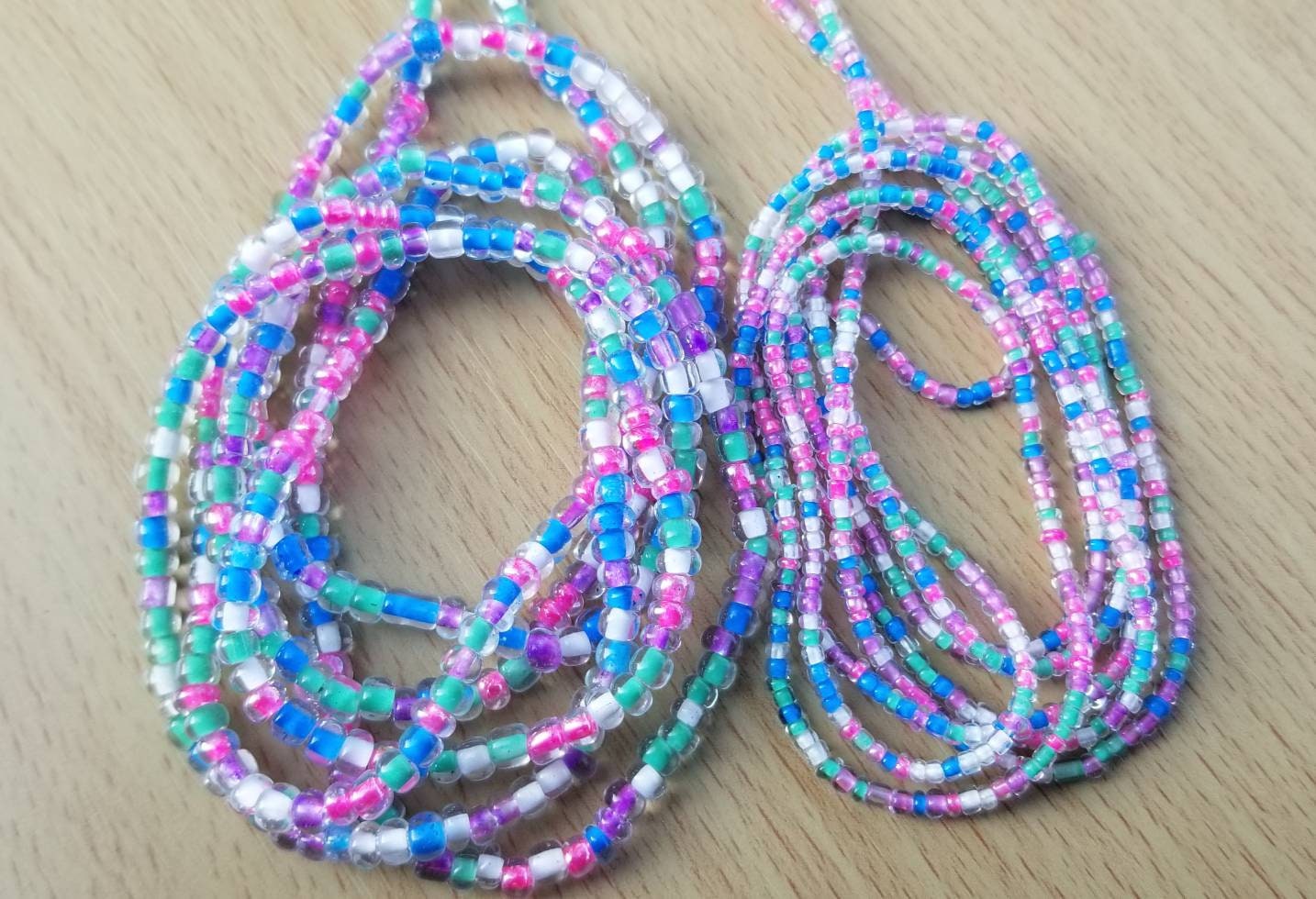 Glass Belly Beads, Tie on Waist Beads, Stretch Waist Bead