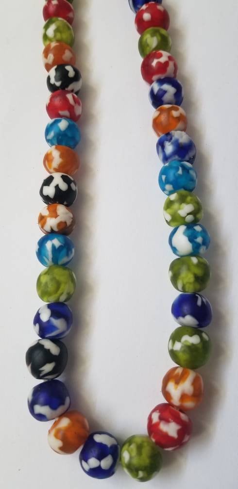 Varicolored Recycled African Beads, Glass Beads, Krobo Beads