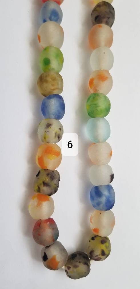 Recycled African Beads, Translucent Glass Beads, Fused Glass Beads