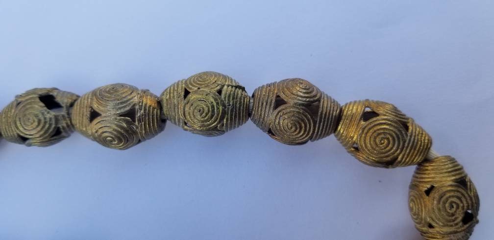 Brass Beads, Bi-cone Beads, African Jewelry