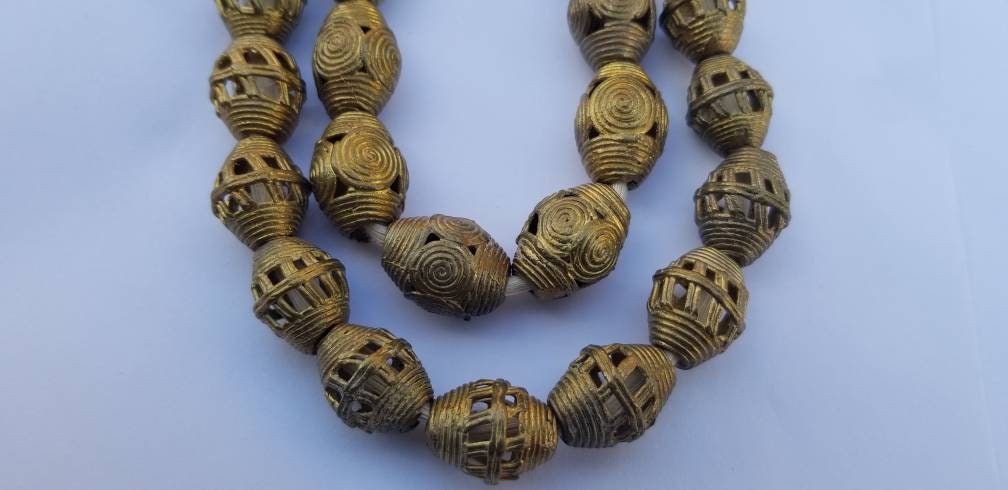 Brass Beads, Bi-cone Beads, African Jewelry