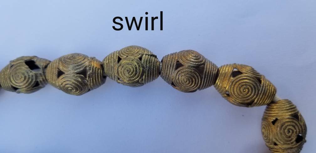 Brass Beads, Bi-cone Beads, African Jewelry