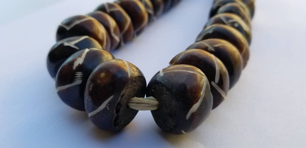 Brown Batik Beads, African Beads