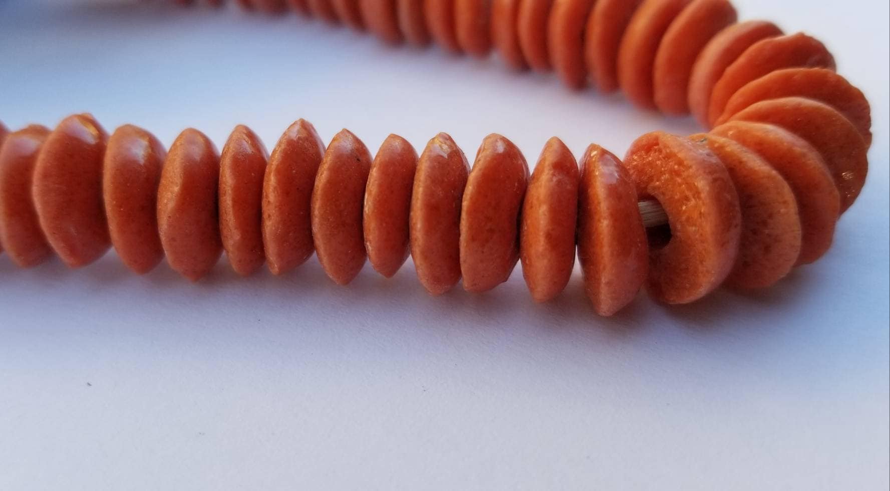 100 African Spacer Beads, Krobo Disk Beads