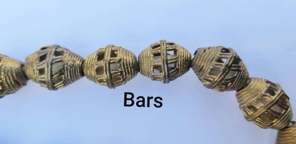 Brass Beads, Bi-cone Beads, African Jewelry