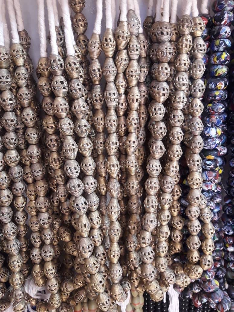 Brass Beads, Bi-cone Beads, African Jewelry