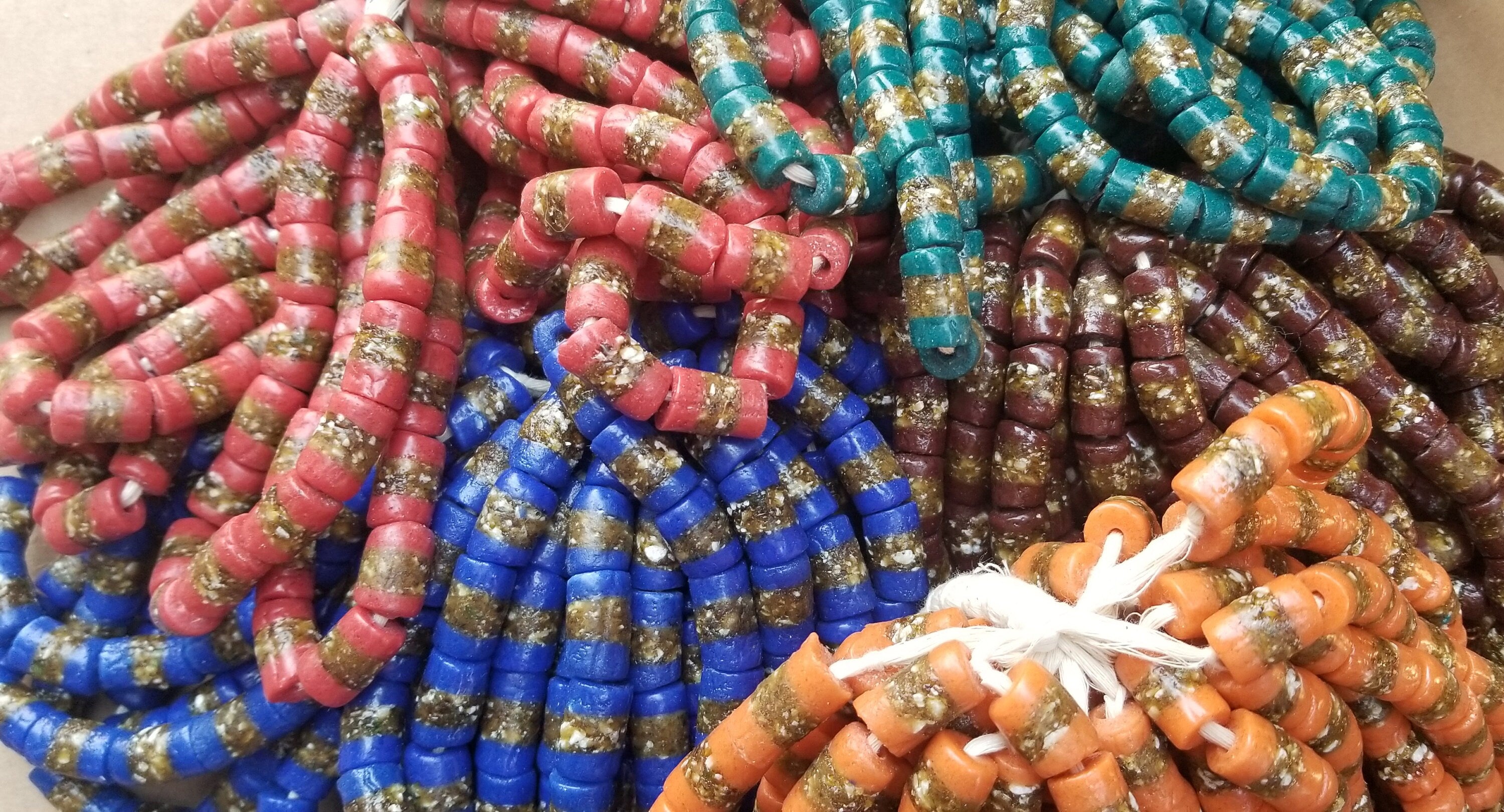 Krobo Glass Beads, African Beads, Tribal Beads