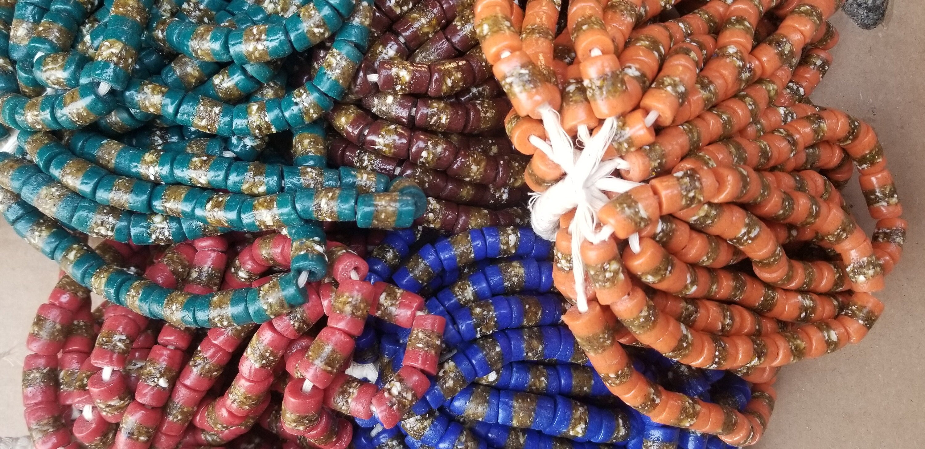 Krobo Glass Beads, African Beads, Tribal Beads