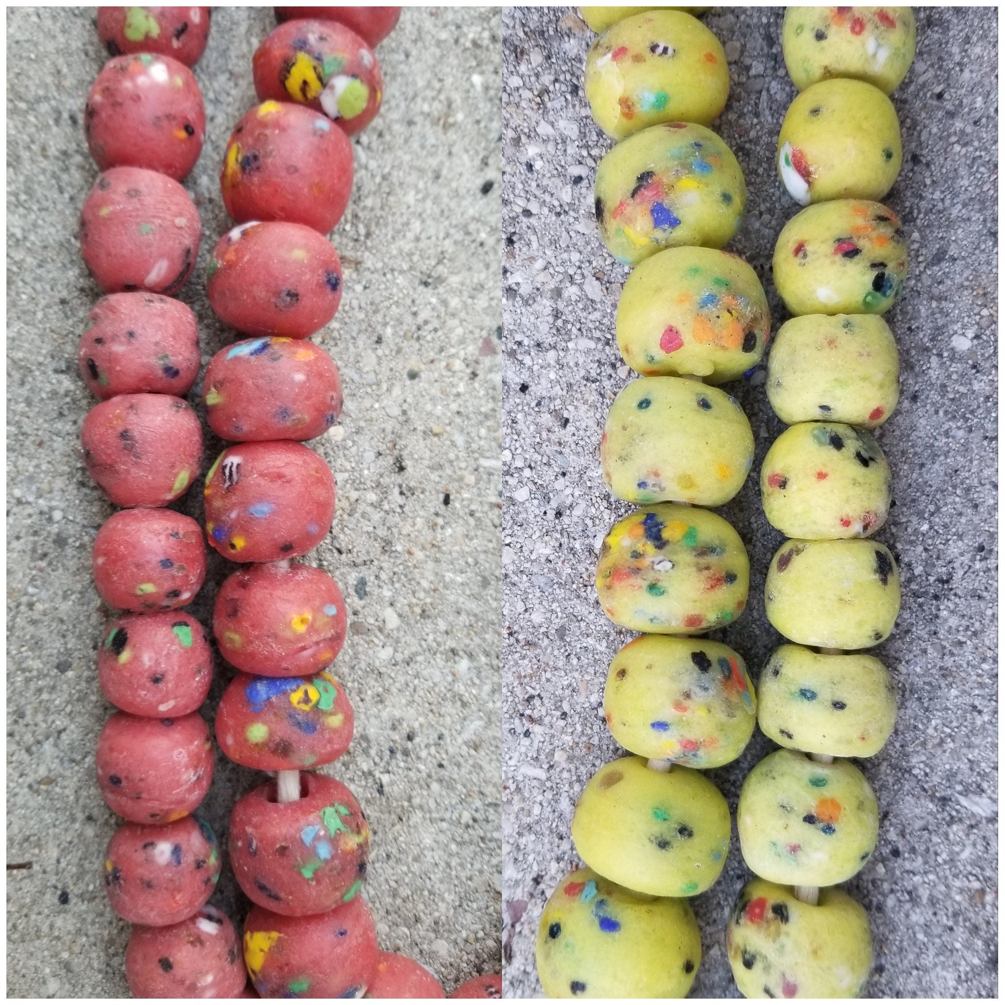 Terrazzo Beads, Ghana Beads, Handmade African Beads