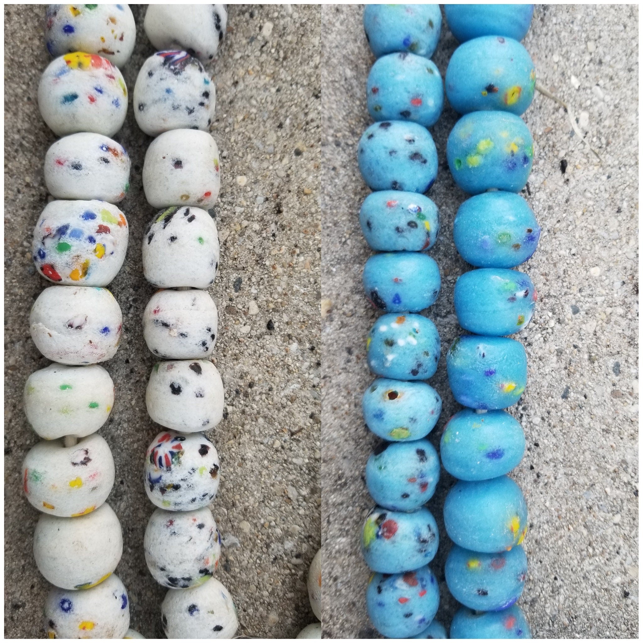 Terrazzo Beads, Ghana Beads, Handmade African Beads