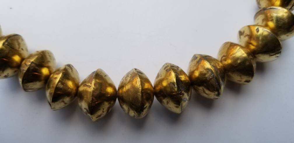 Gold Tuareg Bi-cone Beads, African Beads, Jewelry Making