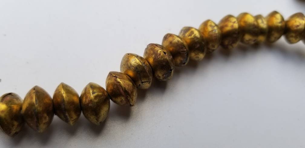 Gold Tuareg Bi-cone Beads, African Beads, Jewelry Making