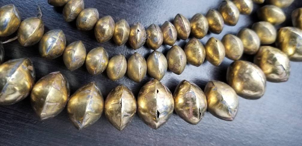 Gold Tuareg Bi-cone Beads, African Beads, Jewelry Making