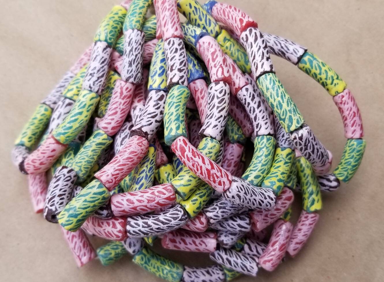 Multi-Colored Powdered Glass African beads