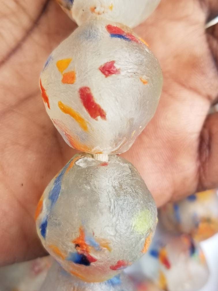 Glass Beads, Bi-cone African Beads, Handmade Jewelry