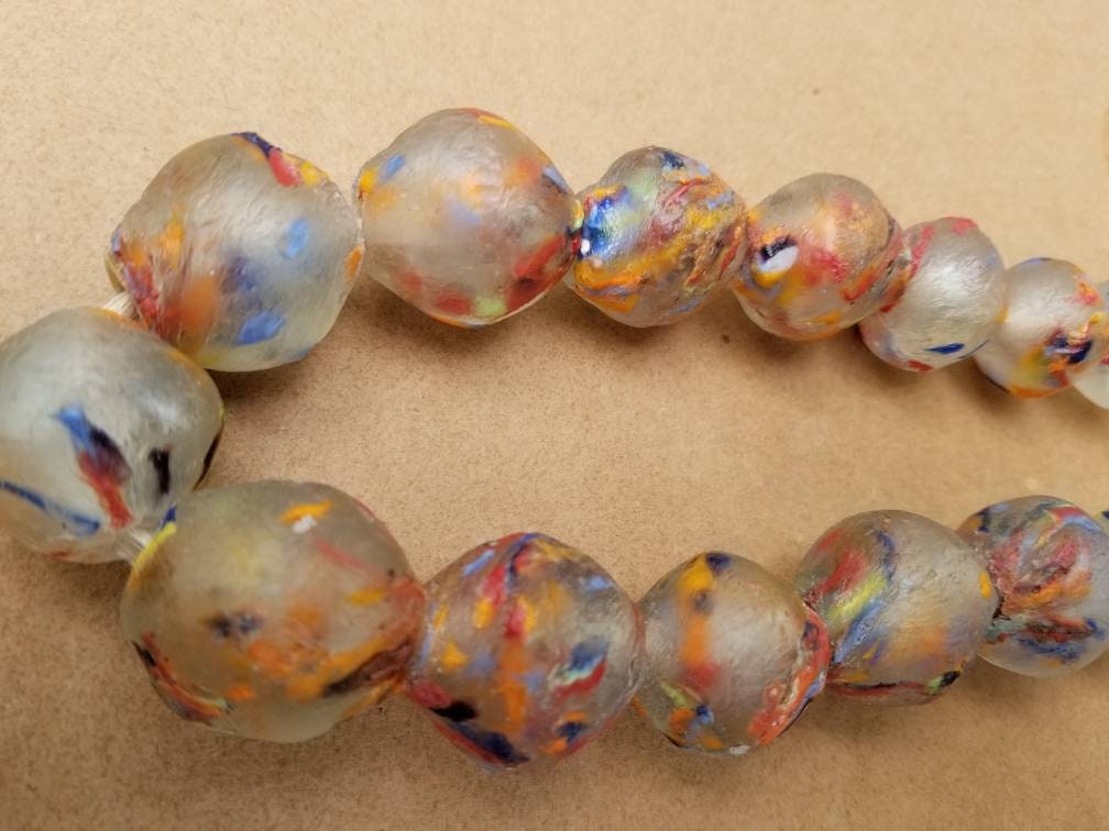 Glass Beads, Bi-cone African Beads, Handmade Jewelry