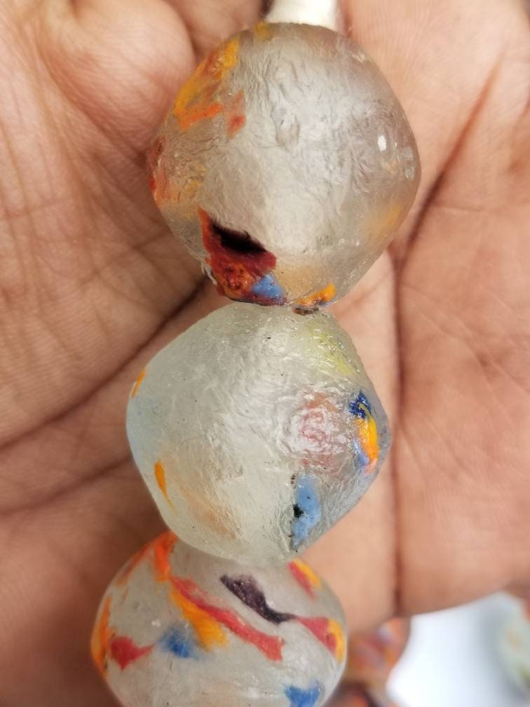 Glass Beads, Bi-cone African Beads, Handmade Jewelry