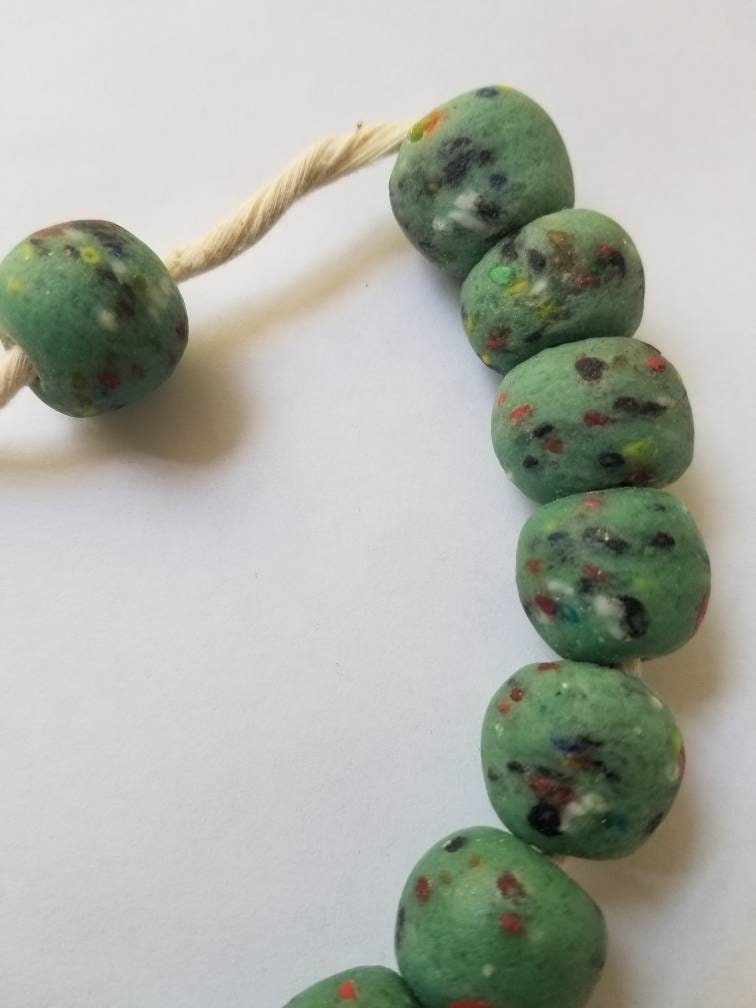 Terrazzo Beads, Ghana Beads, Handmade African Beads