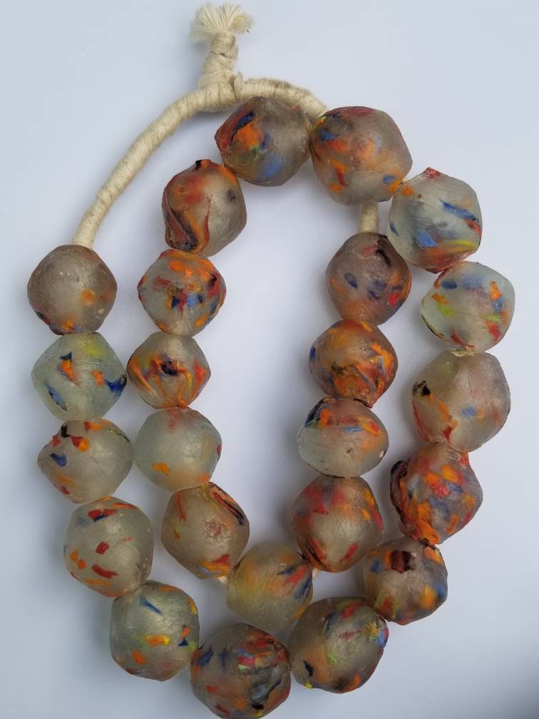 Glass Beads, Bi-cone African Beads, Handmade Jewelry