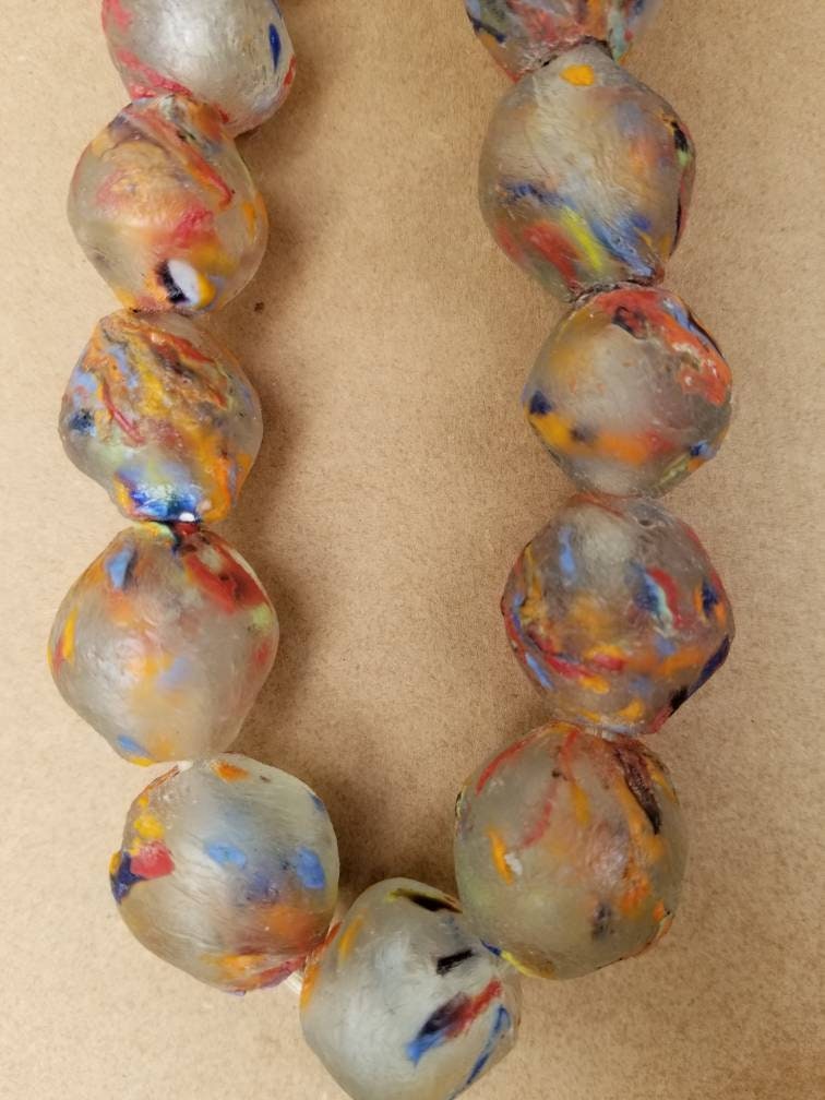 Glass Beads, Bi-cone African Beads, Handmade Jewelry