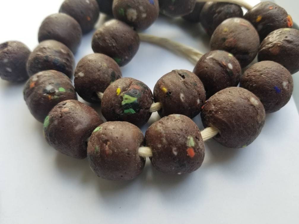 Terrazzo Beads, Ghana Beads, Handmade African Beads