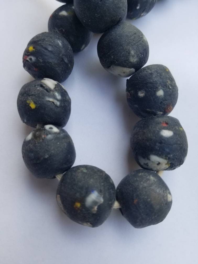 Terrazzo Beads, Ghana Beads, Handmade African Beads