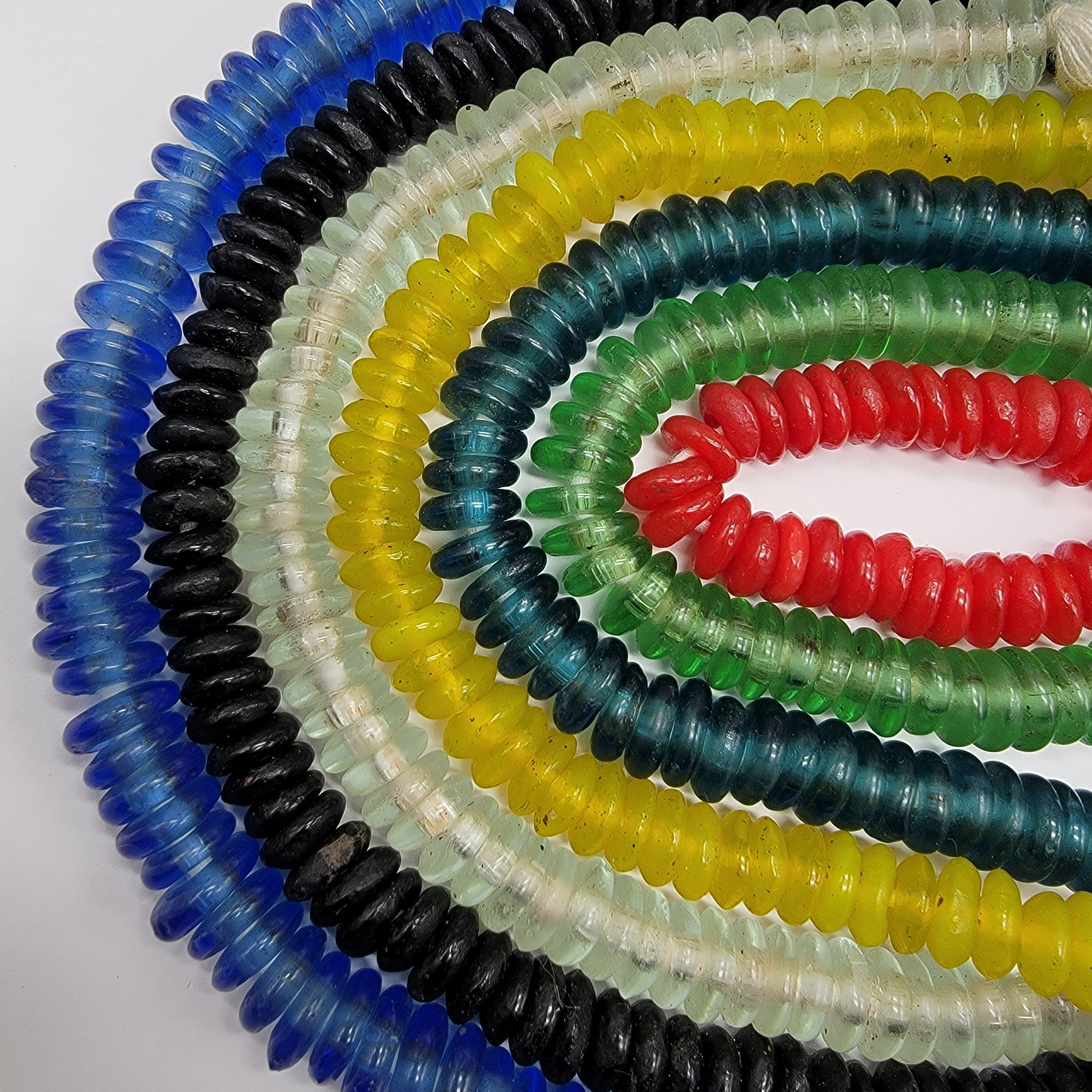 Recycled Spacer Glass Beads, African Beads