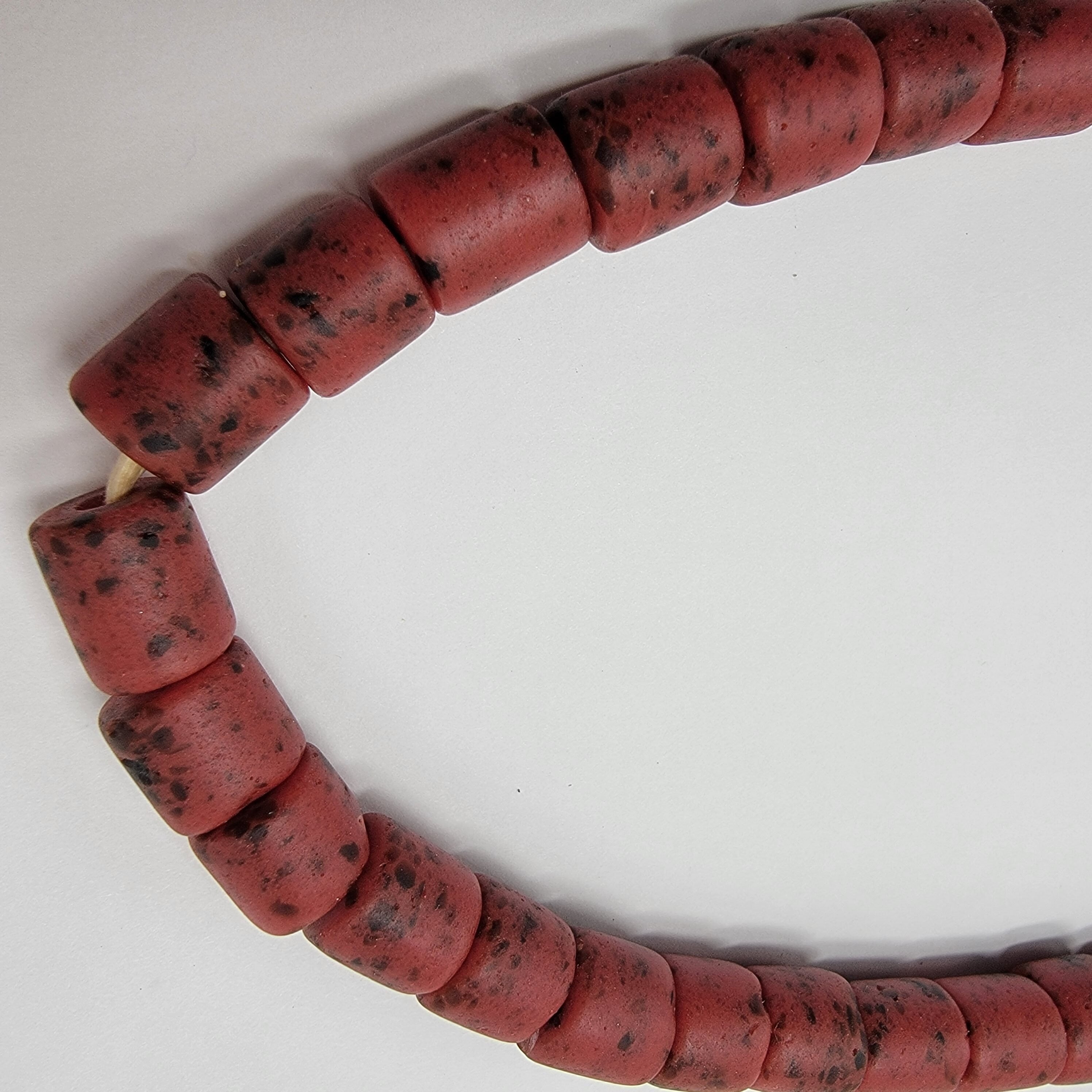 Krobo Glass Beads, Short African Cylinder Beads